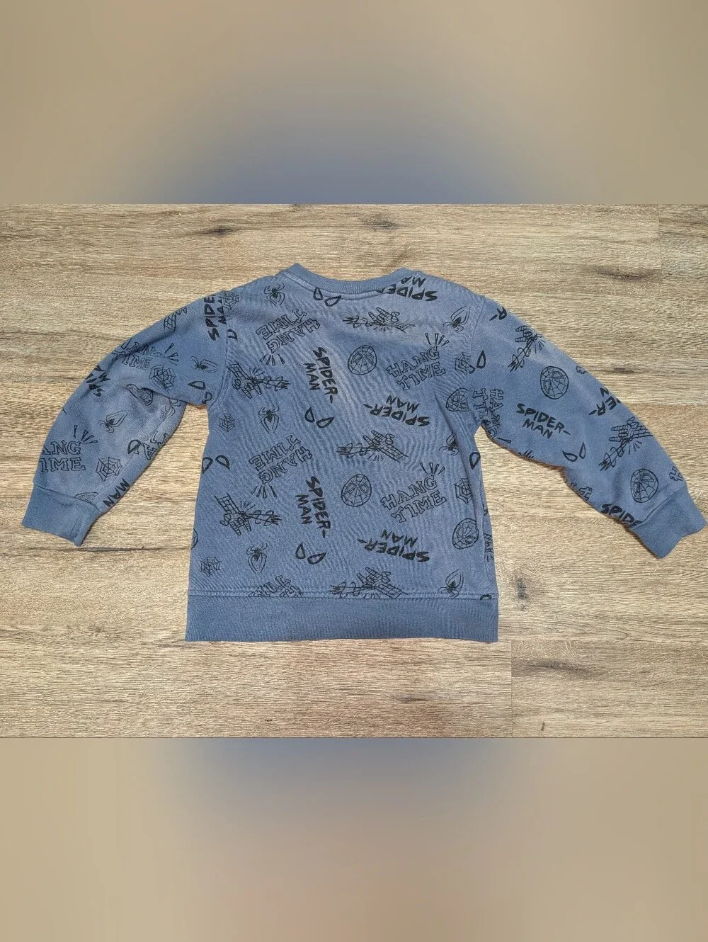 Marvel Kids Blue Faded Spider-Man Pullover Sweatshirt SMALL